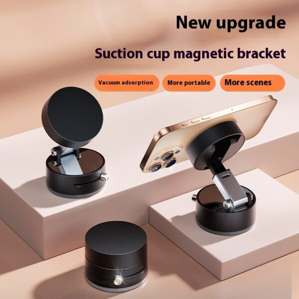 Foldable Magnetic Vacuum Car Phone Holder Foldable Suction Cup With Suction Cup Hands-Free Navigation For Smart Phone - Image 4